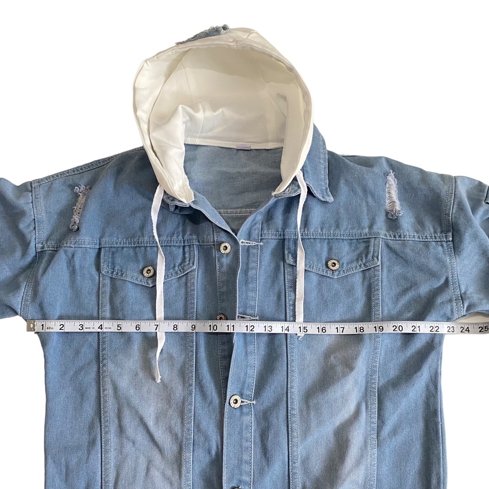 Source Unknown Blue Jean Jacket with Black Spider… - image 6